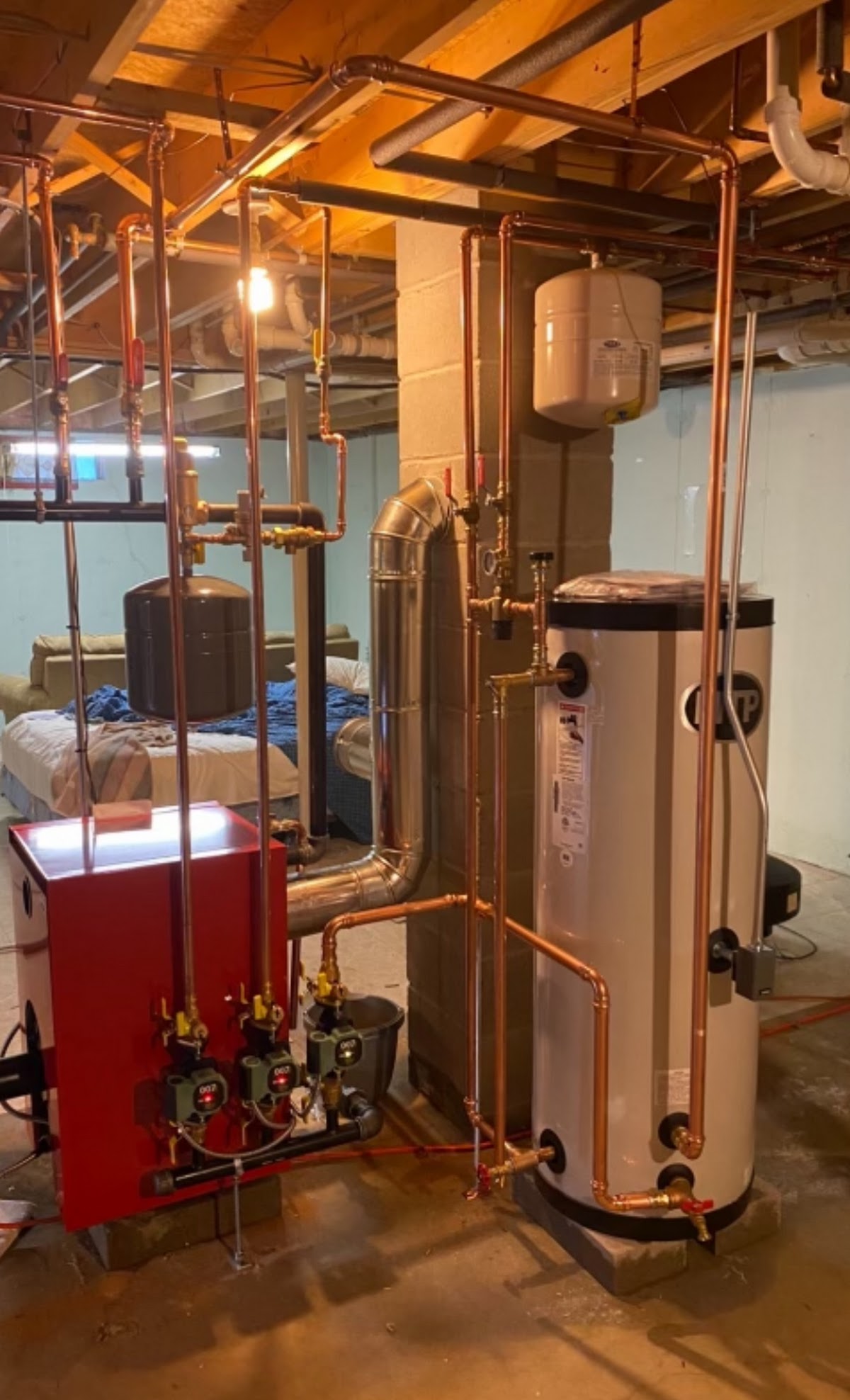 Copper heating piping