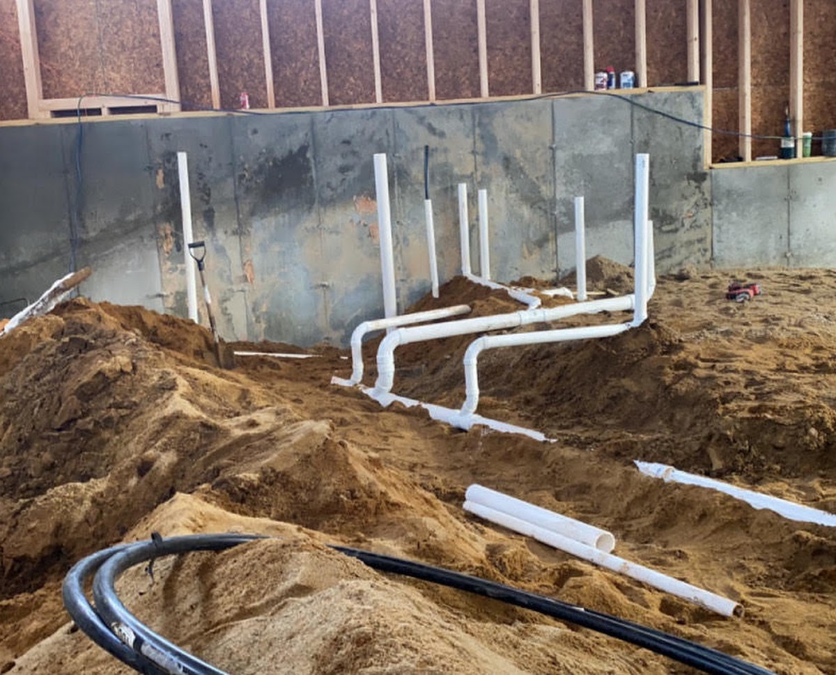 Under-slab plumbing